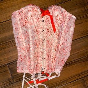Savage x Fenty red lace corset